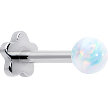 将图片加载到图库查看器，Titanium Reversible Flower Flat Back Stud 18G Synthetic Opal Ball
