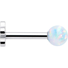 将图片加载到图库查看器，Titanium Reversible Flower Flat Back Stud 18G Synthetic Opal Ball
