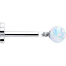 将图片加载到图库查看器，Titanium Reversible Flower Flat Back Stud 18G Synthetic Opal Ball
