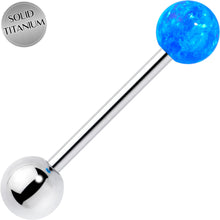Load image into Gallery viewer, Synthetic Opal Hypoallergenic Titanium Barbell Tongue Ring
