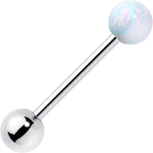 Load image into Gallery viewer, Synthetic Opal Hypoallergenic Titanium Barbell Tongue Ring
