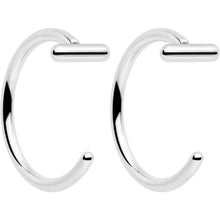 Load image into Gallery viewer, 20G Bar Implant Grade Titanium Open Hoop Earrings
