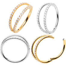 Load image into Gallery viewer, Micro Gem Titanium Hinged Double Nose Hoop
