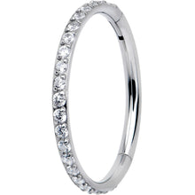 将图片加载到图库查看器，18G 3/8 Clear CZ Gem Titanium Forward Facing Hinged Segment Ring
