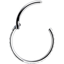 将图片加载到图库查看器，18G 3/8 Clear CZ Gem Titanium Forward Facing Hinged Segment Ring
