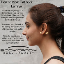Load image into Gallery viewer, Titanium Flat Back Earring Trio Gem- 18G Threadless Reversible Heart
