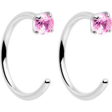 Load image into Gallery viewer, 20G 2mm Gem Implant Grade Titanium Open Hoop Earrings

