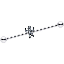 Load image into Gallery viewer, 14G Two Tone Halloween Mummy Industrial Barbell 38mm
