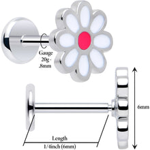 Load image into Gallery viewer, Daisy Flower Flat Back Stud Earrings - 1 Pair
