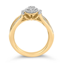 Load image into Gallery viewer, 14K Yellow Gold Plated Sterling Silver 1/2 Cttw Marquise Cluster Diamond Bridal Set
