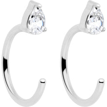 Load image into Gallery viewer, 20G Implant Grade Titanium Triangle Gem Open Hoop Earrings
