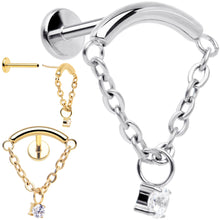 Load image into Gallery viewer, 18G 5/16 CZ Gem Titanium Threadless Dangle Hidden Helix Earring
