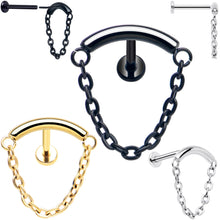 将图片加载到图库查看器，18G 5/16 Titanium Threadless Chain Dangle Hidden Helix Earring
