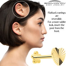 将图片加载到图库查看器，18G Titanium Flat Back Earring Threadless Reversible Heart
