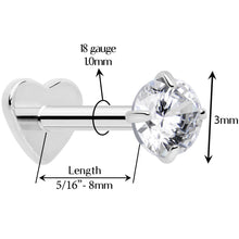 将图片加载到图库查看器，18G 5/16 CZ Implant Grade Titanium Reversible Threadless Flatback
