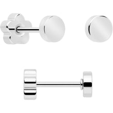 Load image into Gallery viewer, 20G Bar Disc Butterfly Reversible Flower Flat Back Earring Set of 6
