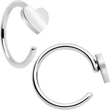 Load image into Gallery viewer, 20G Implant Grade Titanium Heart Open Hoop Earrings
