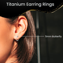 Load image into Gallery viewer, 20G Implant Grade Titanium Butterfly Open Hoop Earrings
