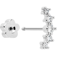 将图片加载到图库查看器，20G CZ Gem Ball Arch Butterfly Reversible Flower Flat Back Earring Set of 6
