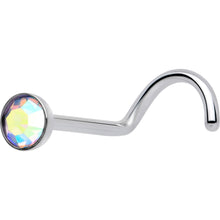 Load image into Gallery viewer, 20G 3mm CZ Bezel Set Push-In Threadless Nose Screw Nose Ring
