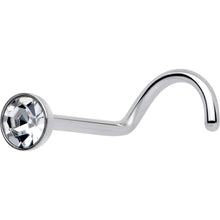 Load image into Gallery viewer, 20G 3mm CZ Bezel Set Push-In Threadless Nose Screw Nose Ring

