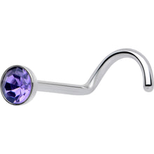 Load image into Gallery viewer, 20G 3mm CZ Bezel Set Push-In Threadless Nose Screw Nose Ring
