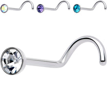 Load image into Gallery viewer, 20G 3mm CZ Bezel Set Push-In Threadless Nose Screw Nose Ring
