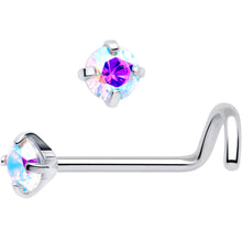 将图片加载到图库查看器，20G 3mm CZ Prong Set Push-In Threadless Nose Screw Nose Ring
