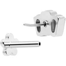 Load image into Gallery viewer, 18G 1/4 Clear Gem Implant Grade Titanium Threadless Flower Reversible Flat Back Earring
