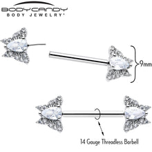 Load image into Gallery viewer, 14G 9/16 Style Butterfly Threadless Nipple Ring Set
