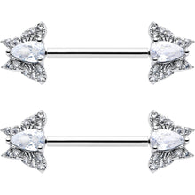 Load image into Gallery viewer, 14G 9/16 Style Butterfly Threadless Nipple Ring Set
