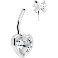 Load image into Gallery viewer, Love Ribbon Heart Double Mount Belly Ring
