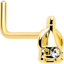 将图片加载到图库查看器，20G 7mm Clear Gem Champagne Dreams L Shape Nose Ring
