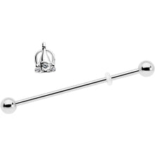 Load image into Gallery viewer, 14G Clear Gem Champagne Dreams Industrial Barbell 38mm
