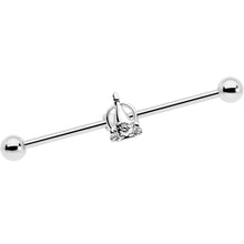 Load image into Gallery viewer, 14G Clear Gem Champagne Dreams Industrial Barbell 38mm
