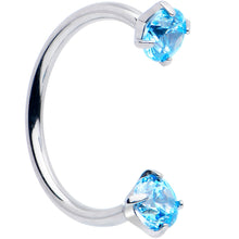 将图片加载到图库查看器，Double Gem Titanium Horseshoe Nose Ring -  Internally Threaded Solid Titanium CZ Horseshoe Nose Hoop
