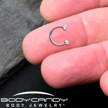 将图片加载到图库查看器，Double Gem Horseshoe Nose Ring Kit with Ball Grabber
