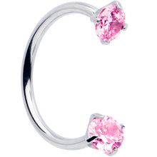 将图片加载到图库查看器，Double Gem Titanium Horseshoe Nose Ring -  Internally Threaded Solid Titanium CZ Horseshoe Nose Hoop
