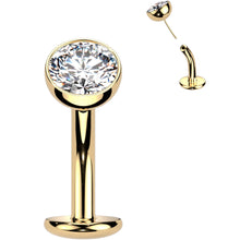 将图片加载到图库查看器，CZ Bezel Gem Titanium Threadless Floating Belly Ring
