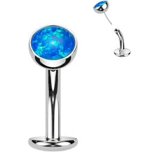 Load image into Gallery viewer, Synthetic Opal Titanium Threadless Floating Belly Ring
