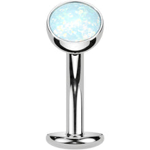 Load image into Gallery viewer, Synthetic Opal Titanium Threadless Floating Belly Ring
