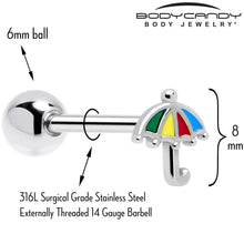 Load image into Gallery viewer, Colorful Umbrella Barbell Tongue Ring
