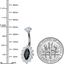 将图片加载到图库查看器，Implant Grade Titanium Internally Threaded Firey Oval Belly Ring
