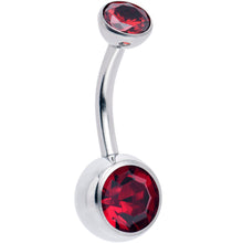 Load image into Gallery viewer, Double CZ Implant Grade Titanium Threadless Bezel Push In Belly Ring
