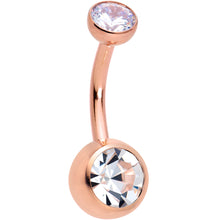 Load image into Gallery viewer, Double CZ Implant Grade Titanium Threadless Bezel Push In Belly Ring
