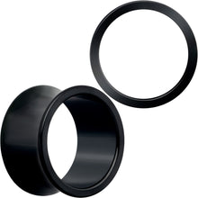 Load image into Gallery viewer, Black Hand Polished Double Flare Tunnel Plug Set 6mm to 25mm
