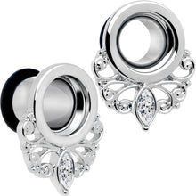Load image into Gallery viewer, Clear Gem Drop Filigree Single Flare Tunnel Plug Set 6mm to 16mm
