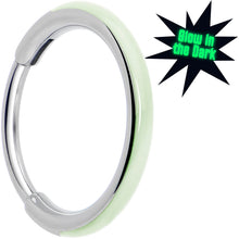 Load image into Gallery viewer, 20G Implant Grade Titanium  Glow in the Dark Hinged Segment Nose Hoop
