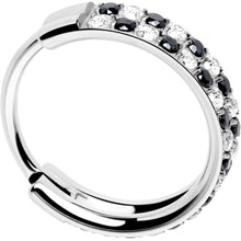Load image into Gallery viewer, 20G CZ Double Row Checkerboard Implant Grade Titanium Nose Hoop
