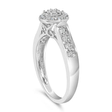 Load image into Gallery viewer, Sterling Silver Diamond Accent Round Cluster Halo Ring
